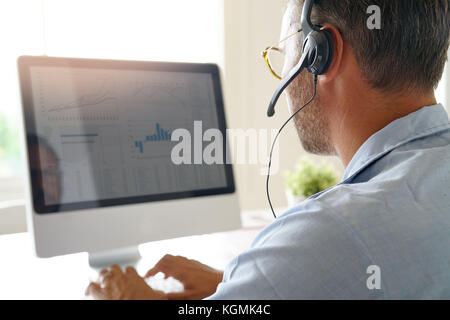 Unternehmer, die von zu Hause aus arbeiten, Telearbeit Stockfoto