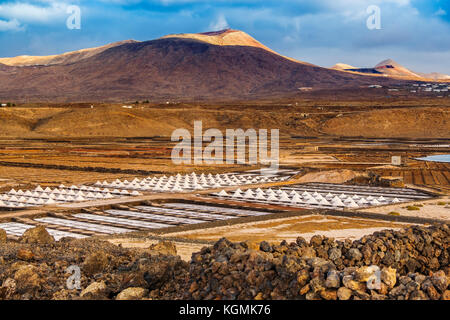 Salzwerk. Salinas de Janubio. Lanzarote Island. Kanarische Inseln Spanien. Europa Stockfoto