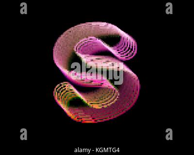 3d Buchstaben s Logo. Moderne Technik digital Logo Design. Stock Vektor