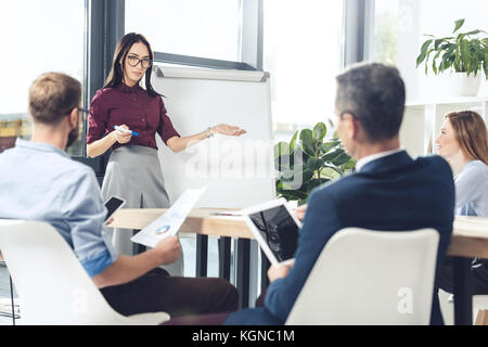Geschäftsfrau, Präsentation Stockfoto