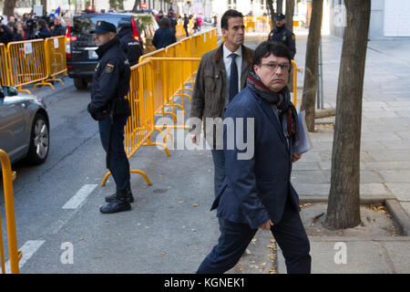 Madrid, Spanien. November 2017. Joan Josep Nuet trifft am Donnerstag, den 9. November 2017, am Obersten Gerichtshof Spaniens in Madrid ein. Quelle: Gtres Información más Comuniación online, S.L./Alamy Live News Stockfoto