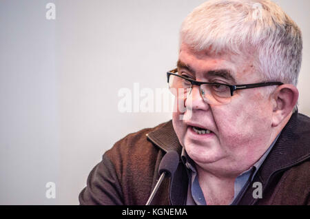 Barcelona, Katalonien, Spanien. 9 Nov, 2017. Augustin Garcia-Gasco - alcoberro, Führer der katalanischen Nationalversammlung (ANC). Auf der Pressekonferenz gesehen zu Einzelheiten des bevorstehenden Massendemonstration der katalanische Unabhängigkeitsbewegung bieten. Credit: paco Freire/Sopa/zuma Draht/alamy leben Nachrichten Stockfoto