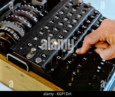 Die deutschen Weltkrieg 2 Enigma Verschlüsselung/Entschlüsselung Gerät Stockfoto