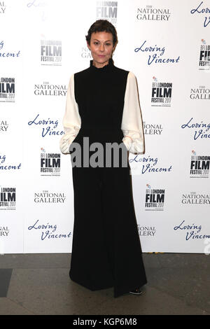 Die BFI LFF UK Premiere von „Loving Vincent“ in der National Gallery - Arrivals mit: Helen McCrory Where: London, United Kingdom Wann: 09 Oct 2017 Credit: Mario Mitsis/WENN.com Stockfoto