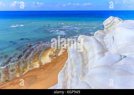 Die bunten Klippen von Eraclea Minoa: Platani Reserve (Agrigento, Italien) Stockfoto