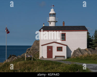 Hummer Cove Head Lighthouse, Rocky Harbour, Neufundland, Kanada. Stockfoto