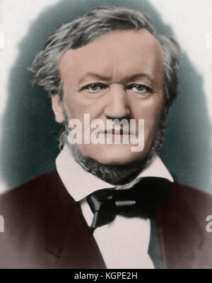 Richard Wagner (1813-1883), deutscher Komponist. Portrait. fotografie. gefärbt. Stockfoto