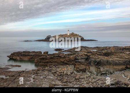Godrevy Leuchtturm, Cornwall, England, Großbritannien Stockfoto