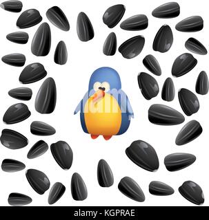 Single Vogel mit Samen Stock Vektor