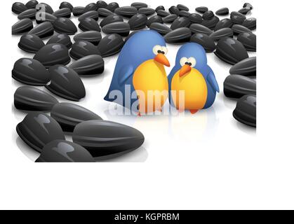 Vogel mit viel Samen Stock Vektor