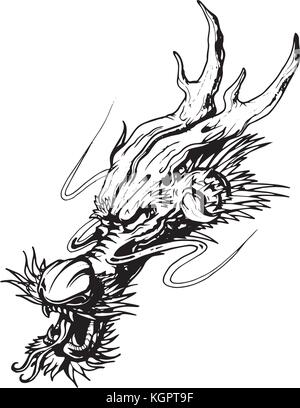 Dragon Head Logo Stock Vektor