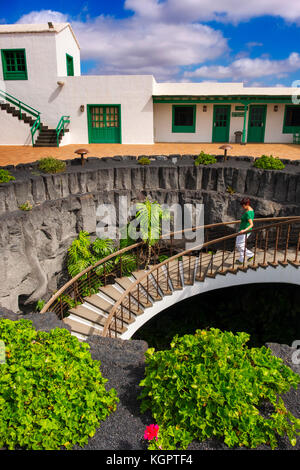 Rundtreppe. Casa Museo del Campesino, Denkmal für den Bauern. Geschaffen von César Manrique. San Bartolome. Lanzarote Island, Kanarische Inseln, Spai Stockfoto