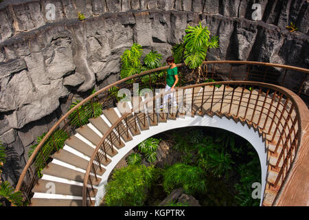 Rundtreppe. Casa Museo del Campesino, Denkmal für den Bauern. Geschaffen von César Manrique. San Bartolome. Lanzarote Island, Kanarische Inseln, Spai Stockfoto