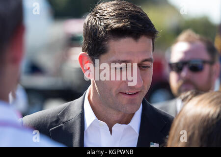 Rheems, PA, USA - Oktober 6, 2016: us House Speaker Paul Ryan während einer Kampagne zu stoppen. Stockfoto