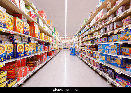 Eine typische Lebensmittelgeschäft oder Supermarkt in den USA Stockfoto