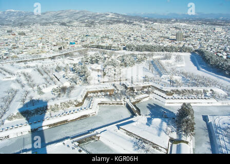 Goryokaku Fort, hakodate, Hokkaido, Japan (Schatten von goryokaku Turm) Stockfoto