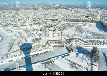 Goryokaku Fort, hakodate, Hokkaido, Japan (Schatten von goryokaku Turm) Stockfoto