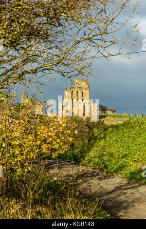 Tynemouth Castle und Priorat Stockfoto