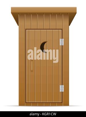 Holz im Freien wc Vector Illustration vektor Illustration auf weißem Hintergrund Stock Vektor