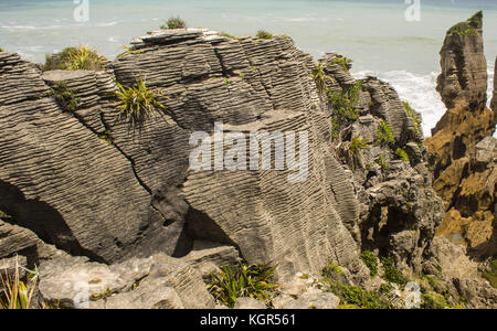 Pancake Rocks in Punakaiki, West Coast, Neuseeland Stockfoto