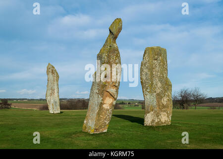 Lundin Links stehende Steine. fife Schottland Stockfoto