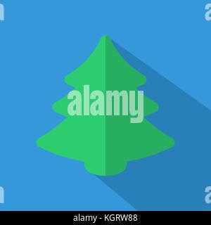 Christmas tree Symbol. Flache Vektor verwandte Symbol mit langen Schatten für Web und mobile Anwendungen. Es kann als-Logo, Piktogramm, Icon, infografik verwendet werden. Stock Vektor