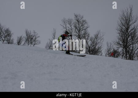 Skimountaineering Wm Tromsø, Randonee Racing Stockfoto