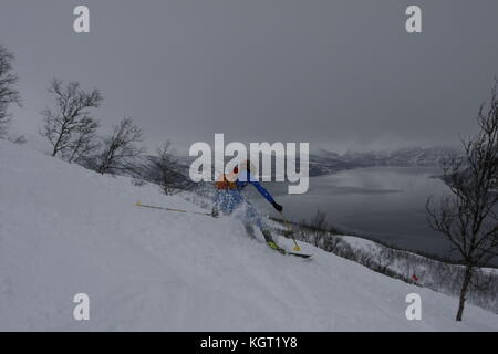 Skimountaineering Wm Tromsø, Randonee Racing Stockfoto