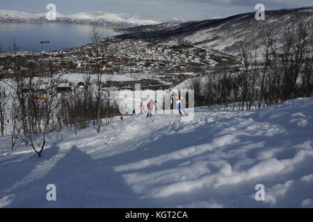 Skimountaineering Wm Tromsø, Randonee Racing Stockfoto