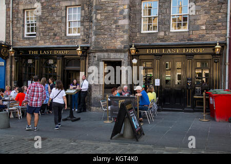 EDINBURGH, SCHOTTLAND - 26. Mai 2017: Das letzte Drop Public House auf Grassmarket in der Altstadt von Edinburgh, wo Kriminelle ihre Laut erhalten Stockfoto