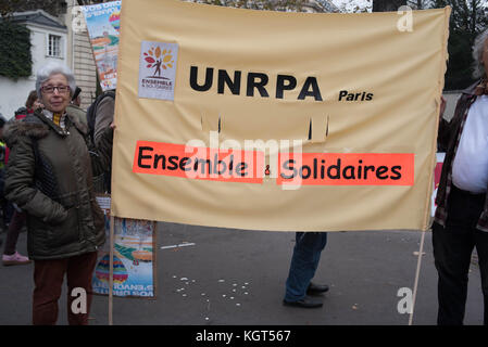 Paris: Versammlung - Kaufkraft der Rentner Stockfoto
