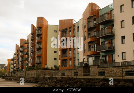 November 2017 - Apartment Blocks in Portishead, in der Nähe von Bristol, Stockfoto