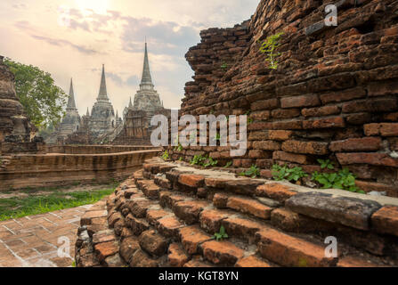 Pagode in Wat Phra Sri Sanphet Tempel ist Welterbe, Ayutthaya, Thailand Stockfoto