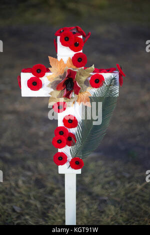 Bereich der Kreuze Denkmal für die gefallenen am Volkstrauertag Stockfoto