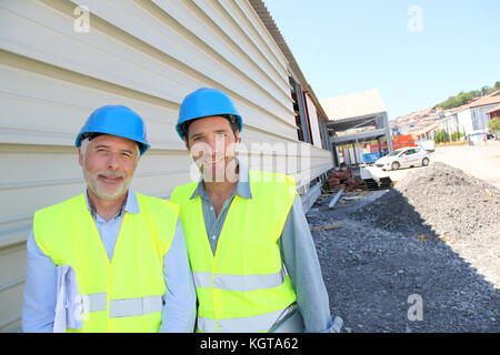 Höhere auf der Baustelle Stockfoto