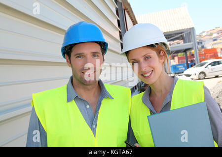 Höhere auf der Baustelle Stockfoto