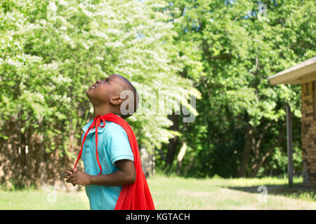 Little Boy super hero. Stockfoto