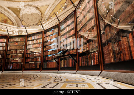 Rekonstruierte Thomas Jefferson Bibliothek Ausstellung in der Bibliothek des Kongresses, Washington, DC, Vereinigte Staaten von Amerika, USA. Stockfoto