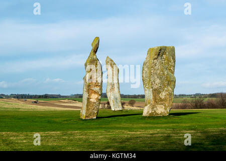 Lundin Links stehende Steine. fife Schottland Stockfoto