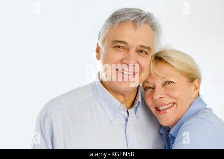 Portrait von fröhlichen senior Paar zu Hause Stockfoto