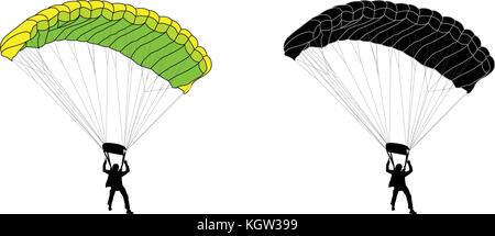 Skydiver Silhouette und Illustration - Vektor Stock Vektor