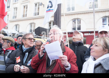 Paris: Versammlung - Kaufkraft der Rentner Stockfoto