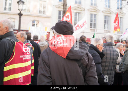 Paris: Versammlung - Kaufkraft der Rentner Stockfoto