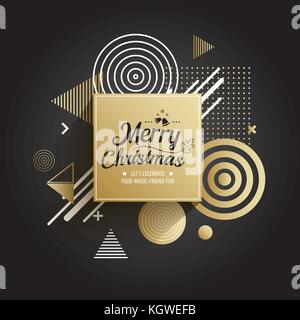 Abstrakte meryy Weihnachten gold geometrische Muster und Hintergrund. Verwenden Sie für modernes Design, Abdeckung, Vorlage, dekoriert, Broschüre, Flyer, Gruß ca Stock Vektor