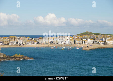 Allgemeine Ansicht von St. Ives in Cornwall. Stockfoto