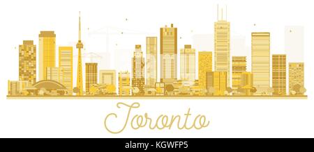 Toronto Kanada Skyline der Stadt goldene Silhouette. Vector Illustration. Business Travel Concept. Stock Vektor