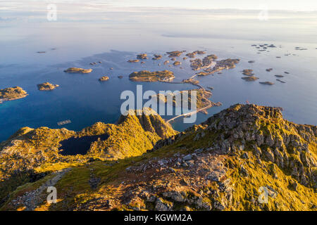 Nach oben festvagtinden auf Lofoten in Norwegen montieren Stockfoto