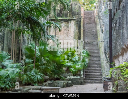 Die Queen's Treppenhaus in Nassau, Bahamas, auch als die 66 Schritte bekannt, ein Meilenstein in der Fort Fincastle historischen Komplex in Nassau Stockfoto