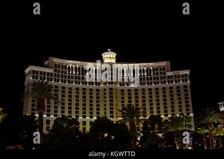 LAS VEGAS, USA - 5. August: Nachtansicht der berühmten Bellagio Hotel in Las Vegas, am 5. August 2012 Stockfoto