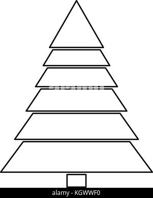 Weihnachtsbaum Silhouette auf weißem Hintergrund Stock Vektor